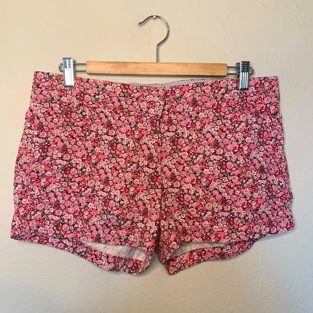 J. Crew | Liberty art print floral chino shorts red pink